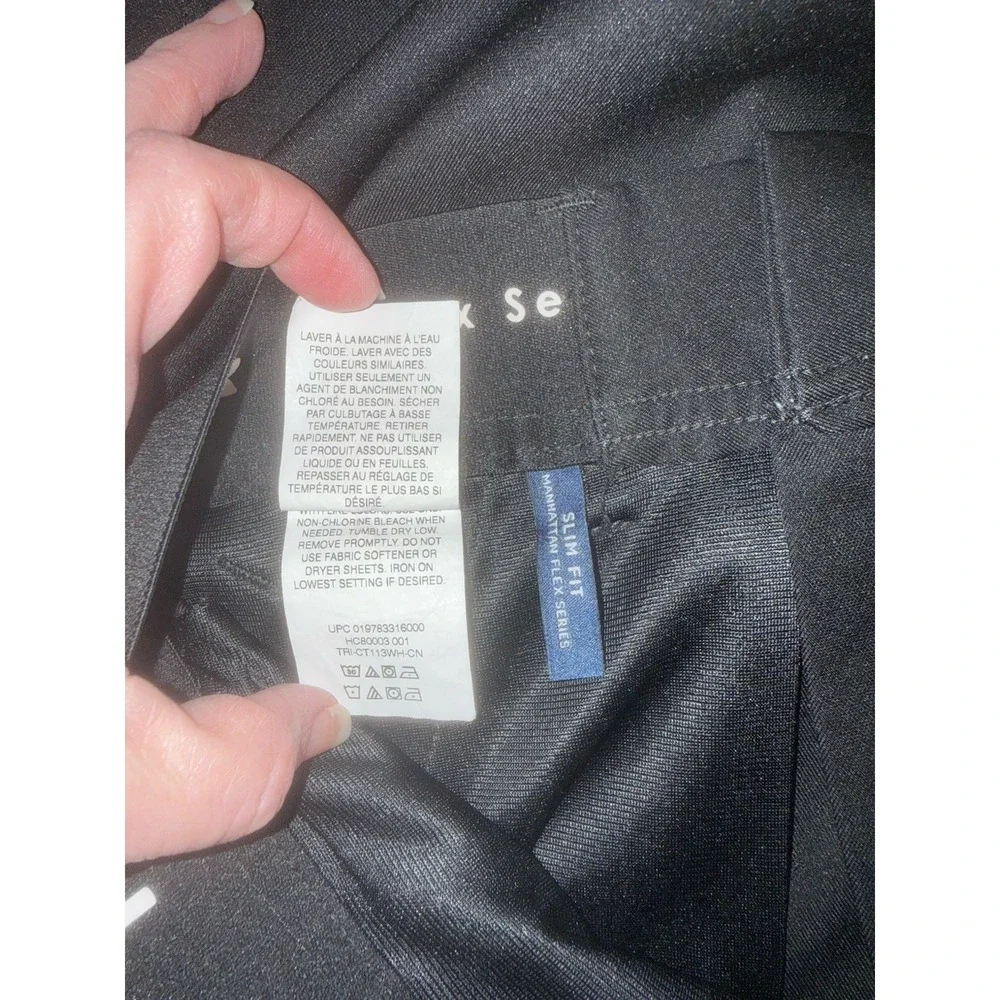 Men's HAGGAR Slim FIT BLACK PANTS SIZE 32X30 Manhattan COMFORT FLEX Series WAIST